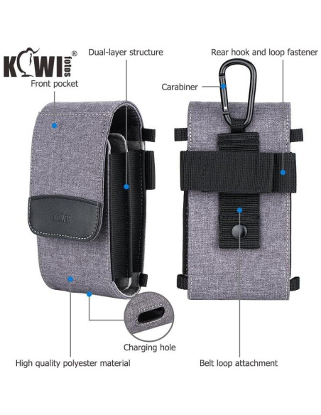 Bolsa de Viaje KIWIFOTOS Doble Capa para Smartphone Gris