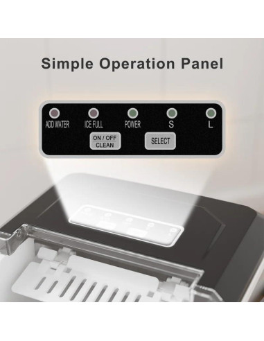 Máquina de Hielo Totnz TZIM21B Portátil 11,79 kg Negro