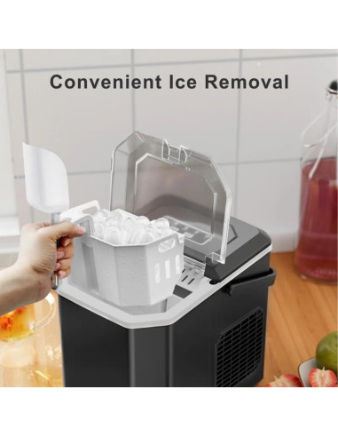 Máquina de Hielo Totnz TZIM21B Portátil 11,79 kg Negro