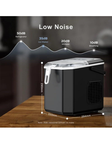 Máquina de Hielo Totnz TZIM21B Portátil 11,79 kg Negro