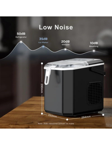 Máquina de Hielo Totnz TZIM21B Portátil 11,79 kg Negro