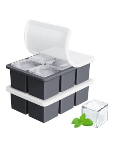 Bandeja de Hielo Grande FDDBI 2 Piezas Silicona Cuadrada