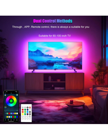 Kit de Iluminación LED PANGTON VILLA 24.6FT para TV 80-100"