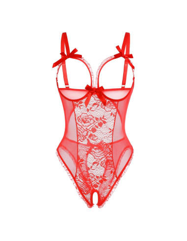 Lencería Sexy Babydoll Avidlove Rojo Mediano Encaje Floral