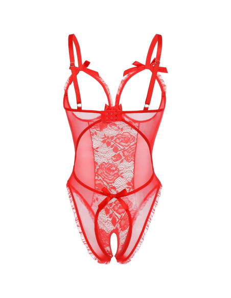 Lencería Sexy Babydoll Avidlove Rojo Mediano Encaje Floral