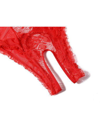 Lencería Sexy Babydoll Avidlove Rojo Mediano Encaje Floral