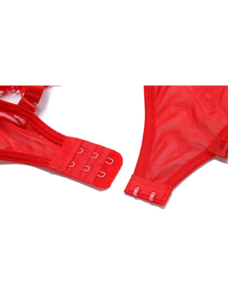 Lencería Sexy Babydoll Avidlove Rojo Mediano Encaje Floral