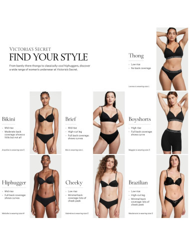 Tanga V-String de Algodón Victoria's Secret - Paquete Múltiple