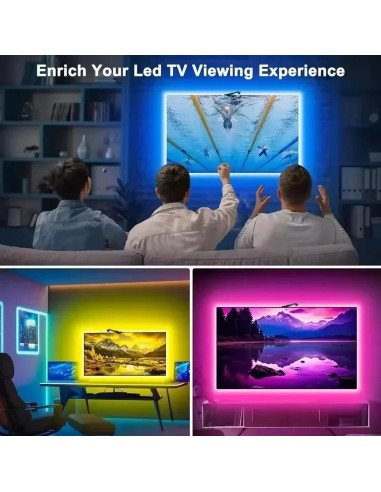 Tira LED RGB 3.81m RadiantFlux para TV 101-152cm