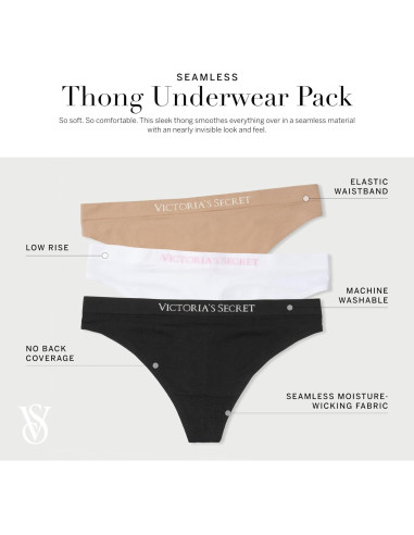 Tanga sin costuras Victoria's Secret paquete múltiple (XS-XXL)