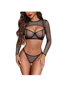 Conjunto de Lencería Sexy Avidlove Top Corto y Panty 3 Pzas