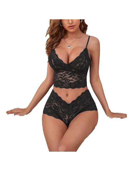 Pijamas Lingerie Sexy Lilosy Encaje Floral Talla Grande