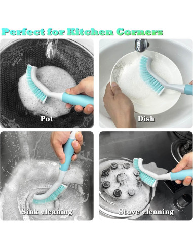 Juego de 2 Cepillos de Limpieza HONGSAGE para Cocina y Baño