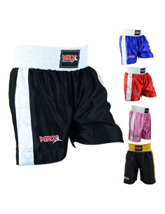 Pantalones Cortos de Boxeo para Entrenamiento MMA - Negro/Blanco