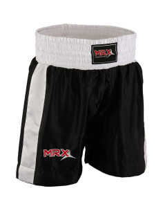 Pantalones Cortos de Boxeo para Entrenamiento MMA - Negro/Blanco 2