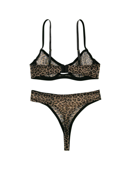 Conjunto Lencería Push Up Lilosy Leopardo Mediano