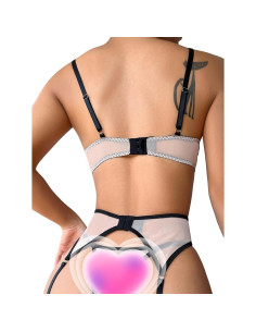 Conjunto Lencería Sexy Lilosy 3 Piezas Encaje Negro 2