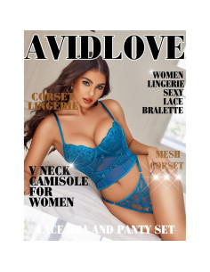 Conjunto de Lencería Avidlove Encaje Sexy 2 Piezas Talla Grande 2
