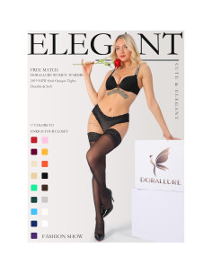 Medias Altas DORALLURE con Encaje y Silicona para Mujeres 2