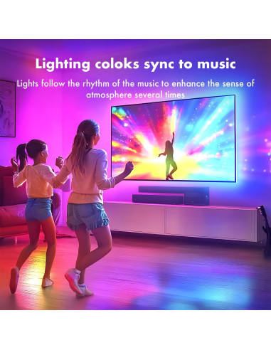 Tira LED RGB para TV 43-55" DTQJ 4m Control Remoto APP