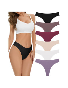 FINETOO 6 Tangas Sin Costuras para Mujeres S-XL - Sexy y Cómodas