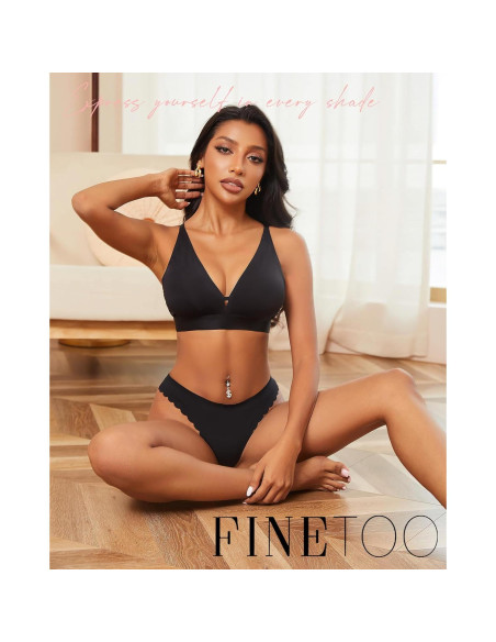 FINETOO 6 Tangas Sin Costuras para Mujeres S-XL - Sexy y Cómodas