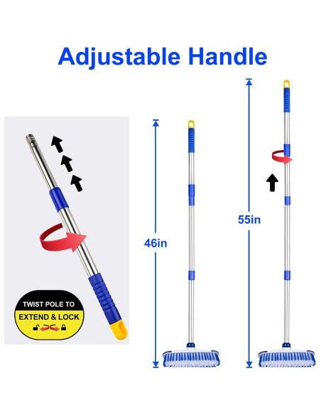 Cepillo de Fregado ITTAHO 2 en 1 con Mango Ajustable