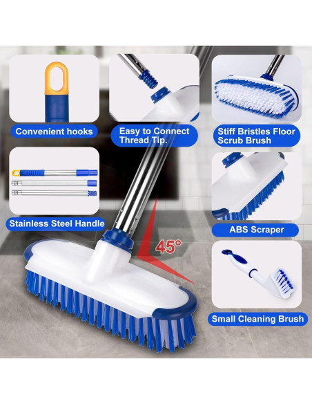 Cepillo de Fregado ITTAHO 2 en 1 con Mango Ajustable