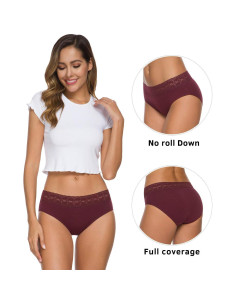 Bragas de Algodón Wealurre para Mujeres - Pack de Encaje 2
