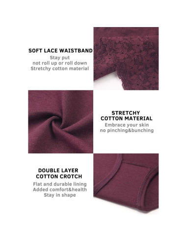 Bragas de Algodón Wealurre para Mujeres - Pack de Encaje