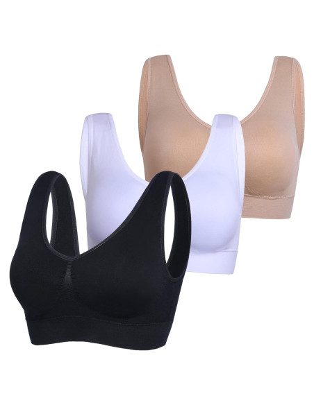 Sujetadores Sin Costuras Prettywell 3 Pzs Yoga Mujeres