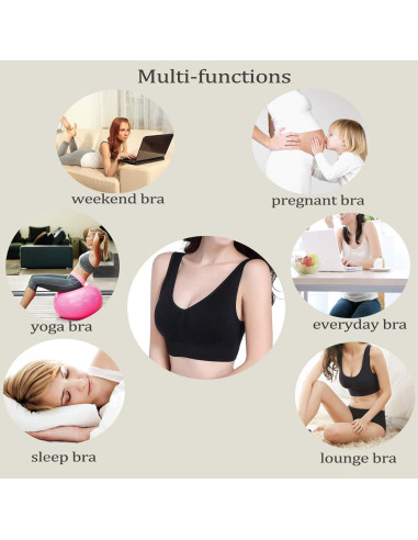 Sujetadores Sin Costuras Prettywell 3 Pzs Yoga Mujeres