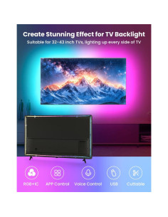 Tira LED RGB+IC 7.92m Pak para TV 75-100" con control APP 2