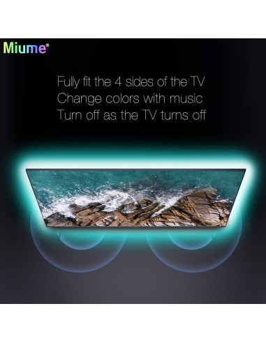 Tira de Luz LED Miume 3m RGB Control App para TV