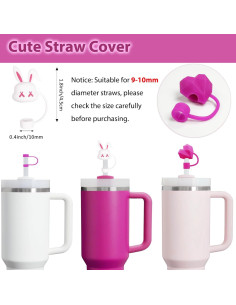 Juego de Accesorios Stanley Cup 6 Piezas Silicona Fucsia 2