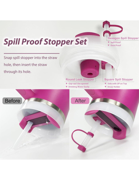 Juego de Accesorios Stanley Cup 6 Piezas Silicona Fucsia