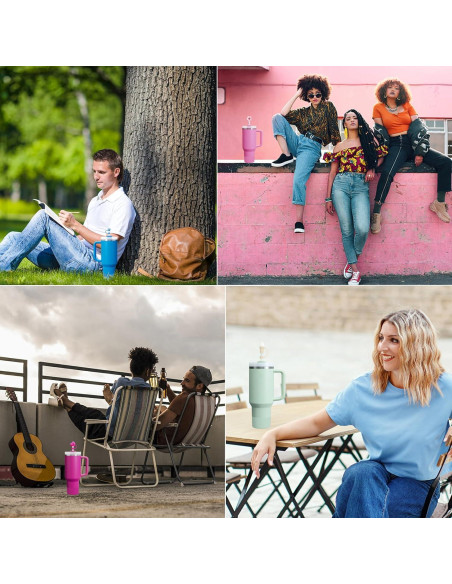 Juego de Accesorios Stanley Cup 6 Piezas Silicona Fucsia