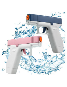 Pistolas de Agua KANKOJO 2 Pcs Largo Alcance Rosa y Azul