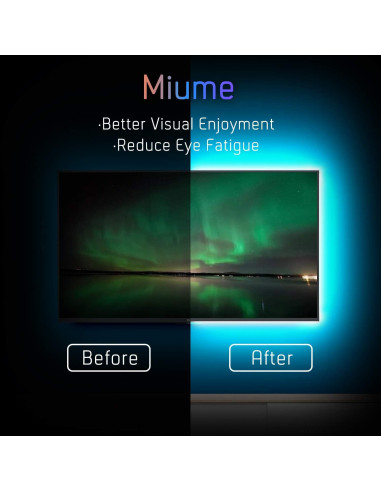 Tira de Luz LED Miume 3m RGB Control App para TV