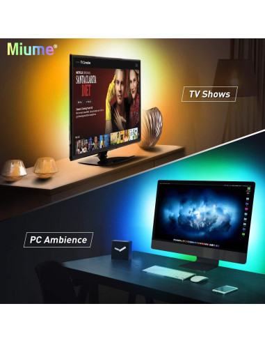 Tira de Luz LED Miume 3m RGB Control App para TV