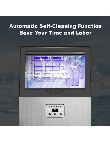 Máquina de Hielo Comercial Amzgachfktch 100kg/24h Auto Limpieza