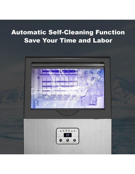 Máquina de Hielo Comercial Amzgachfktch 100kg/24h Auto Limpieza