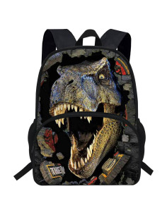 Mochila Escolar VEEWOW Dinosaurio 40.6 cm para Niños