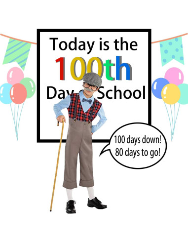 Disfraz de Abuelo Lingway Toys para Niños 100 Días de Escuela