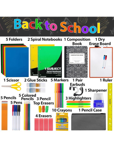 Kit Escolar Trail Maker 60 Piezas para Niños y Niñas