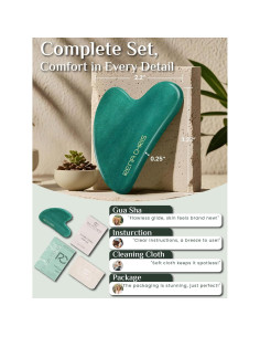 Gua Sha Facial Rena Chris Jade Natural 9.1x6.1cm Verde 2