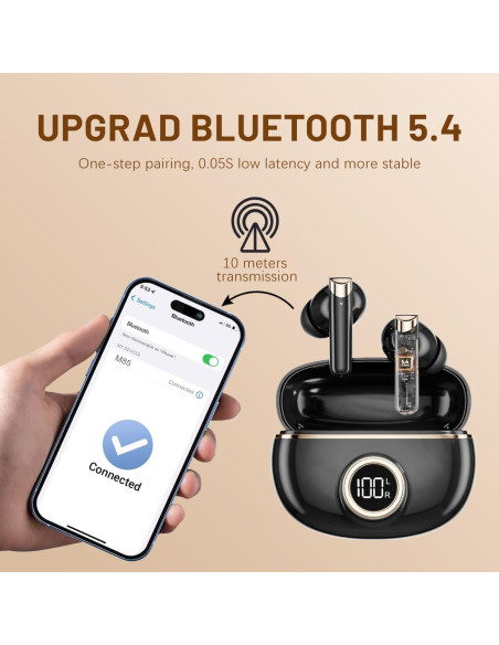 Auriculares Inalámbricos QJF-M85 Bluetooth 5.4 IPX7 50h Batería