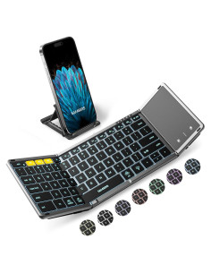 Teclado Bluetooth Plegable Samsers con Touchpad, Gris