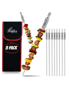 Pinchos de BBQ Flafster Kitchen Acero Inoxidable 40 cm Set 8