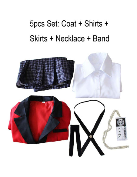 Disfraz Yumeko Jabami Cosplay Escolar 5 Piezas X-Grande